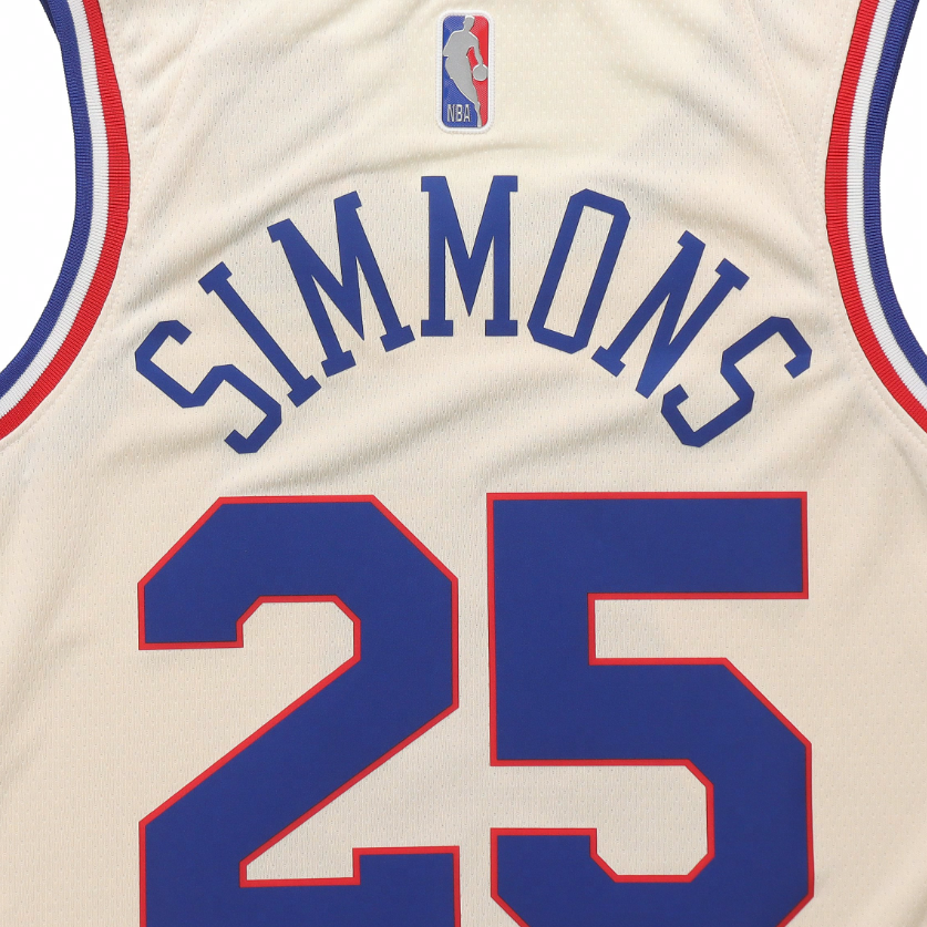 Мужская футболка Jordan Philadelphia 76ers Jersey (бежевая) — фото 3