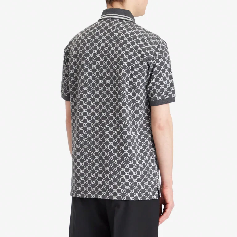 Мужская футболка Gucci Polo SS25 (темно-серая) — фото 3