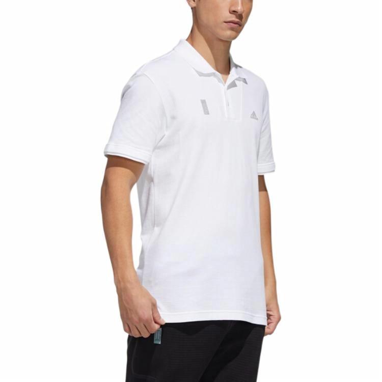 Мужская футболка-поло adidas WJ POLO (белая) — фото 5
