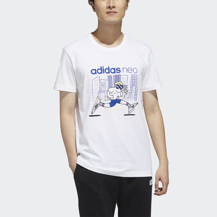 Мужская футболка adidas neo (белая) — фото 5