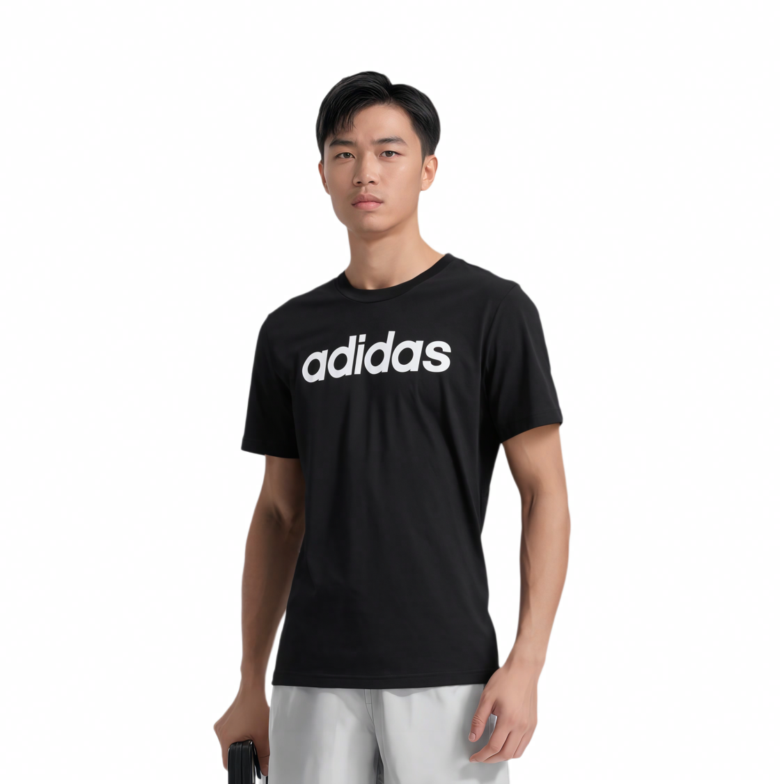 Мужская футболка adidas Comm M Tee Logo (черная) — фото 3
