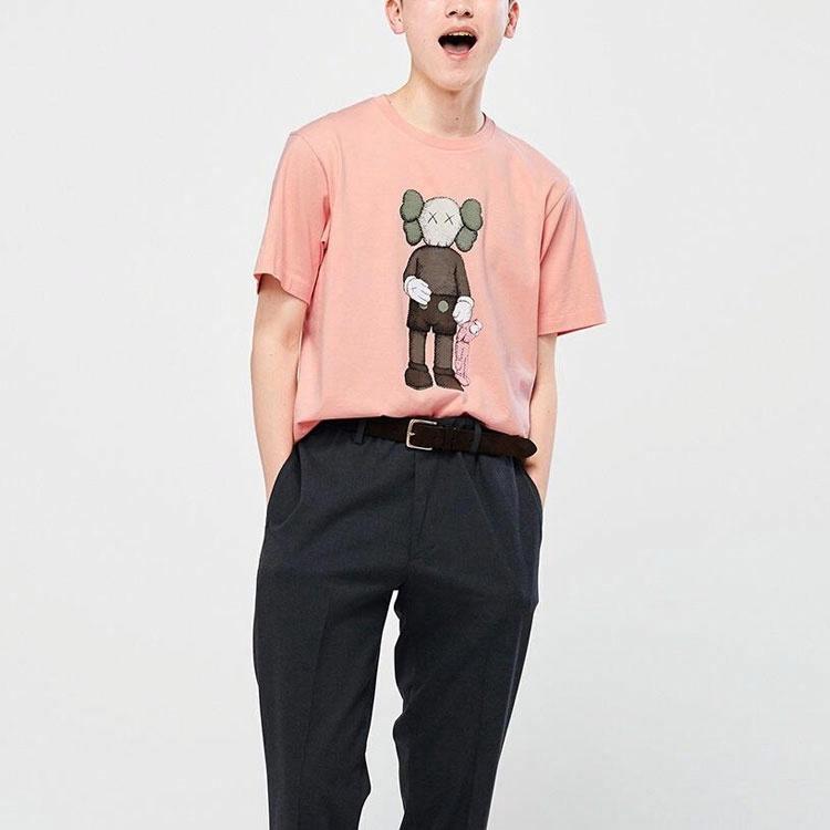 Унисекс футболка UNIQLO KAWS (розовая) — фото 2