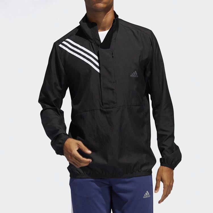 Мужская куртка adidas с полосками на воротнике (черная) — фото 3