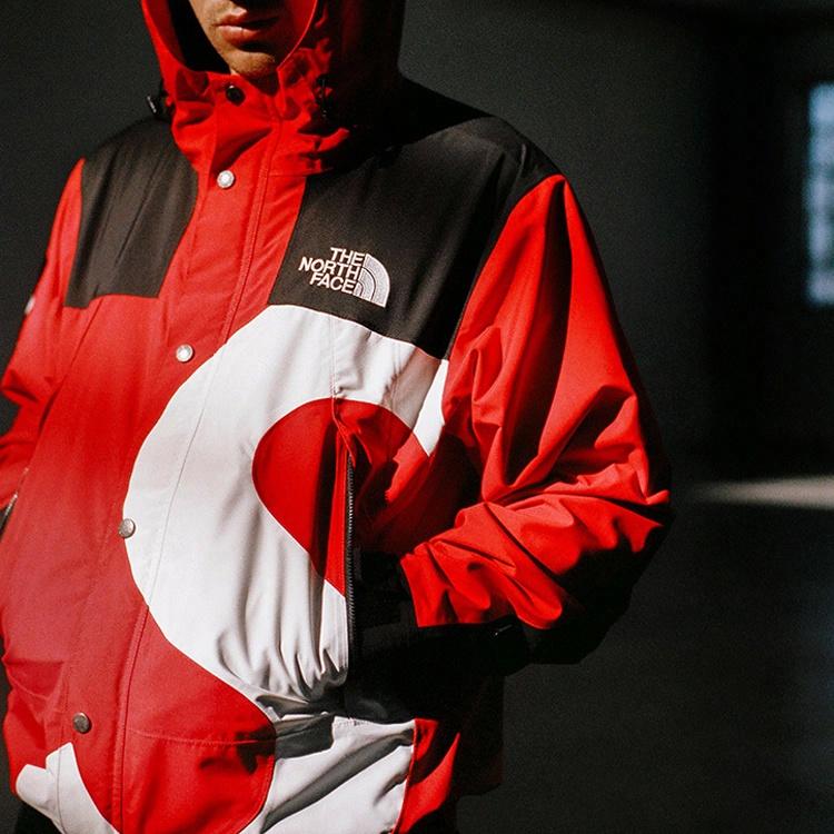 Унисекс куртка Supreme x the north face s logo mountain jacket (черно-белая) — фото 13