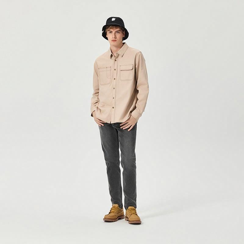 Мужская рубашка CAT FW25 Workwear Shirt (коричневая) — фото 13