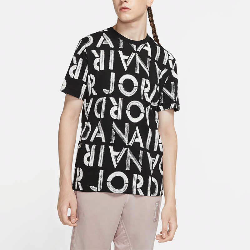 Мужская футболка Jordan lbrand ss aop crew (черная) — фото 4
