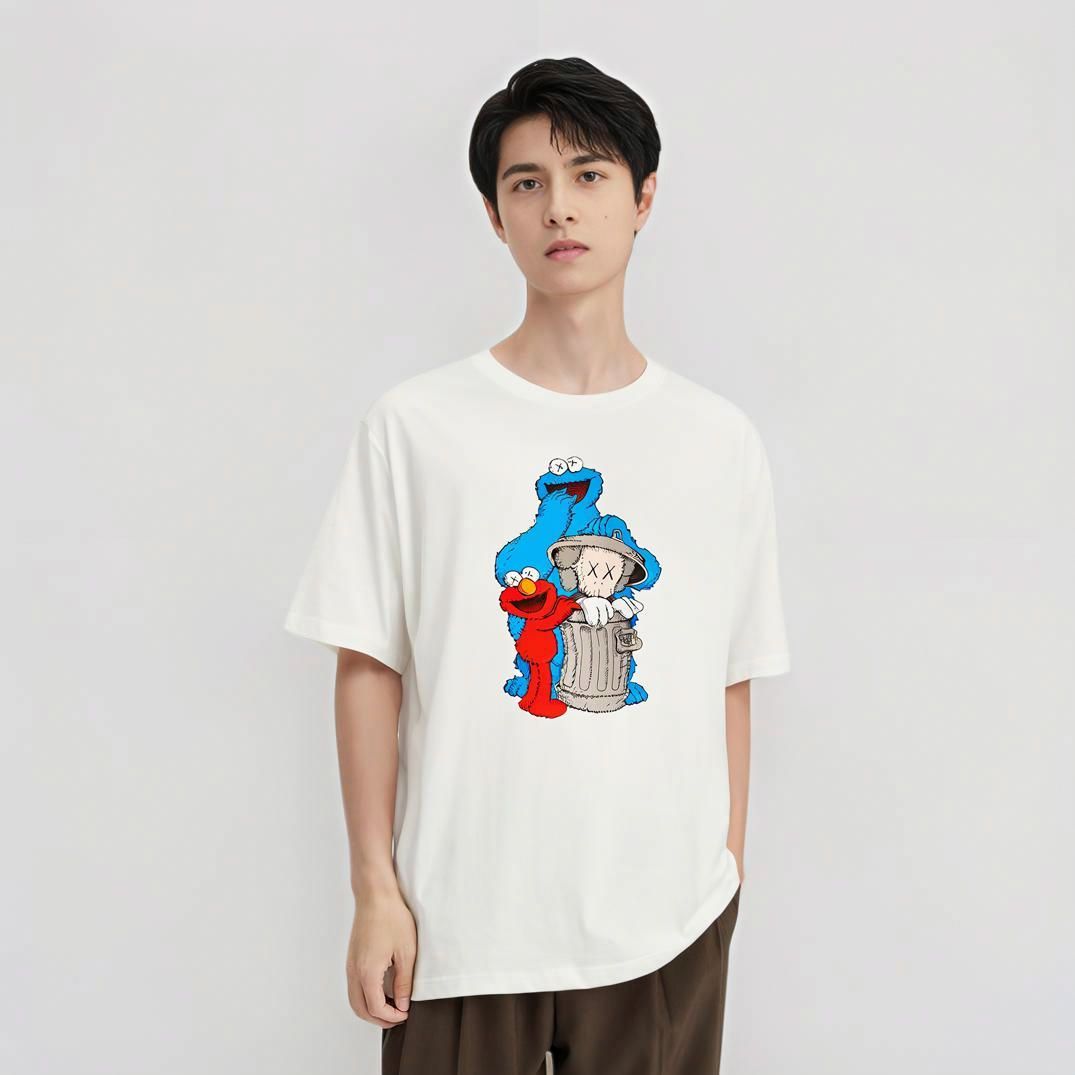 Футболка UNIQLO x SESAME STREET x KAWS (белая) — фото 3
