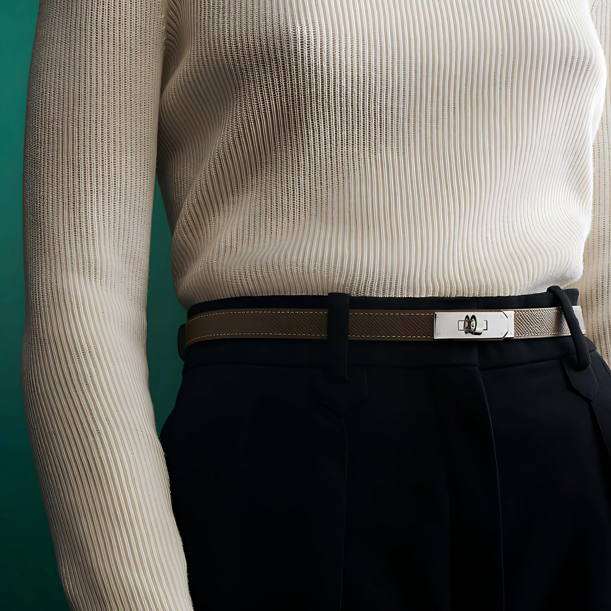 Женский ремень Hermes Kelly (серый) — фото 3