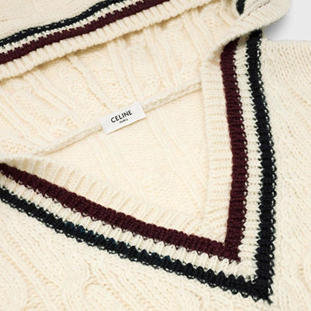 Мужской свитер CELINE FW21 logo (бежевый) — фото 3