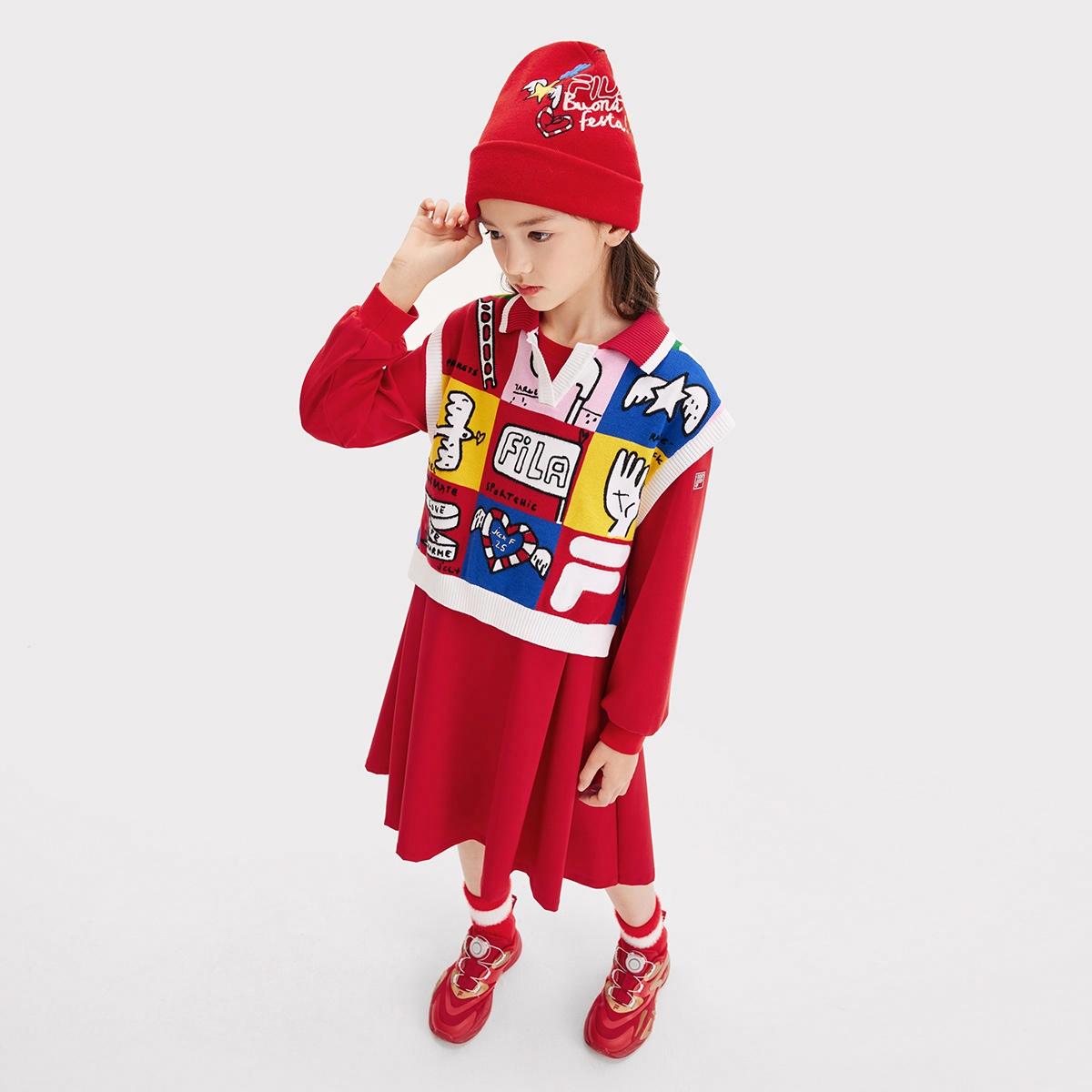 Детская шапка Fila KIDS (красная) — фото 7