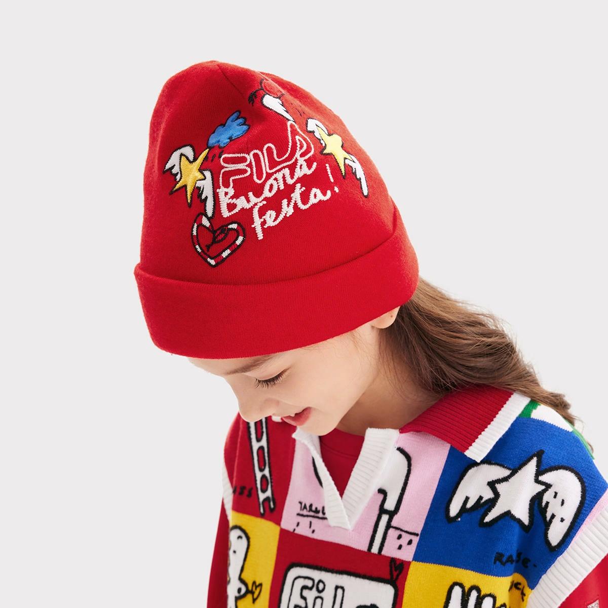 Детская шапка Fila KIDS (красная) — фото 8