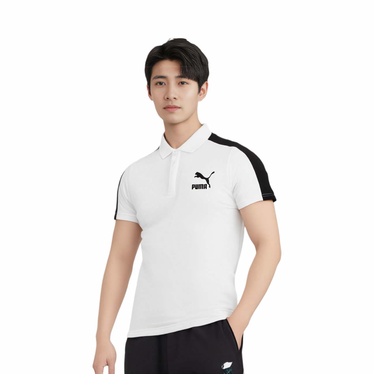Мужская футболка PUMA Manchester City Polo (белая) — фото 3