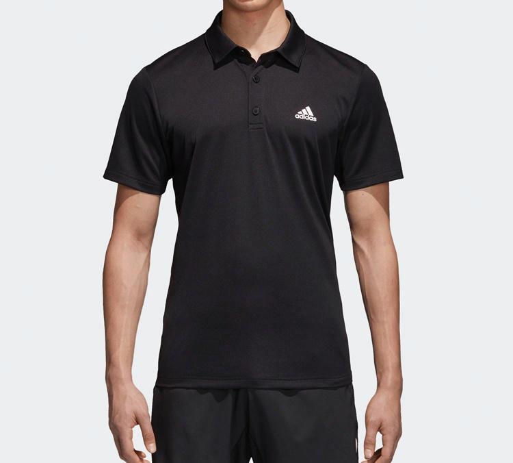Мужская футболка Поло adidas Fab Logo (черная) — фото 3