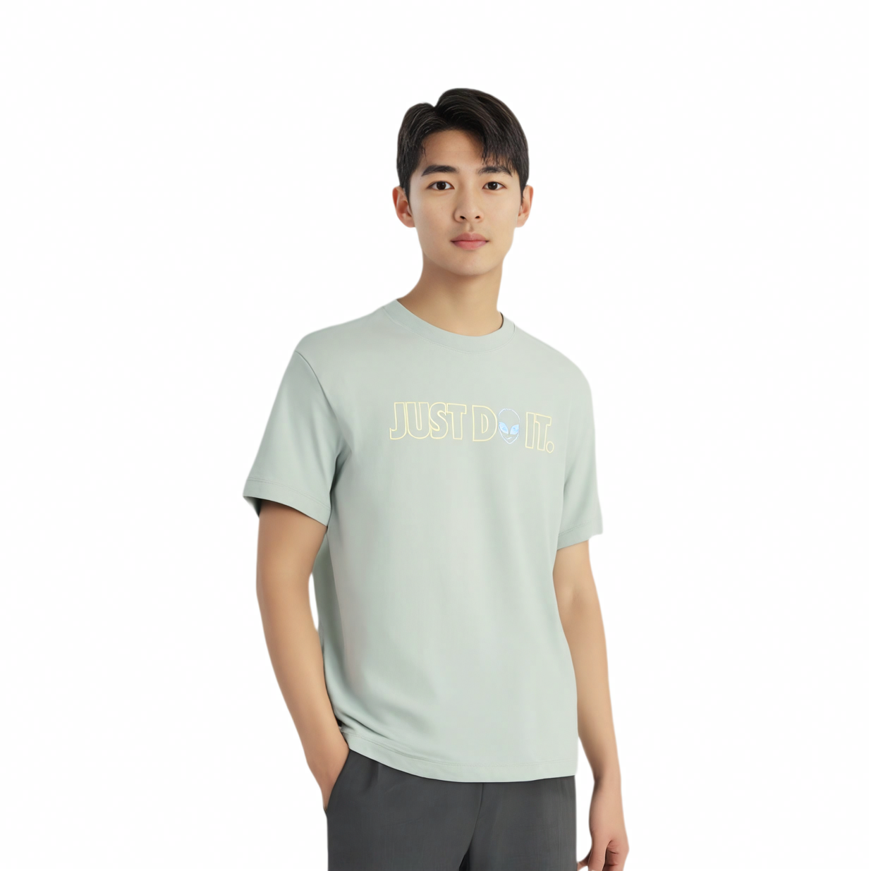 Мужская футболка Nike Sportswear T (ярко-зеленая) — фото 3