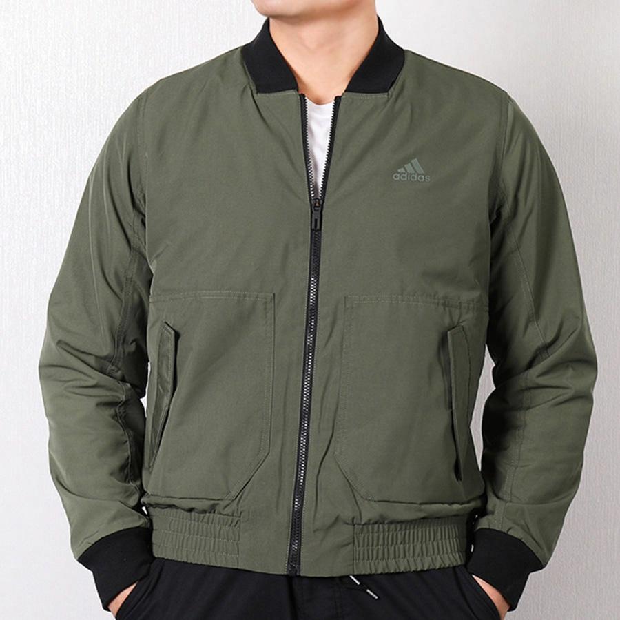 Мужские куртка adidas EI JKT FL BOMB (серо-зеленый) — фото 4