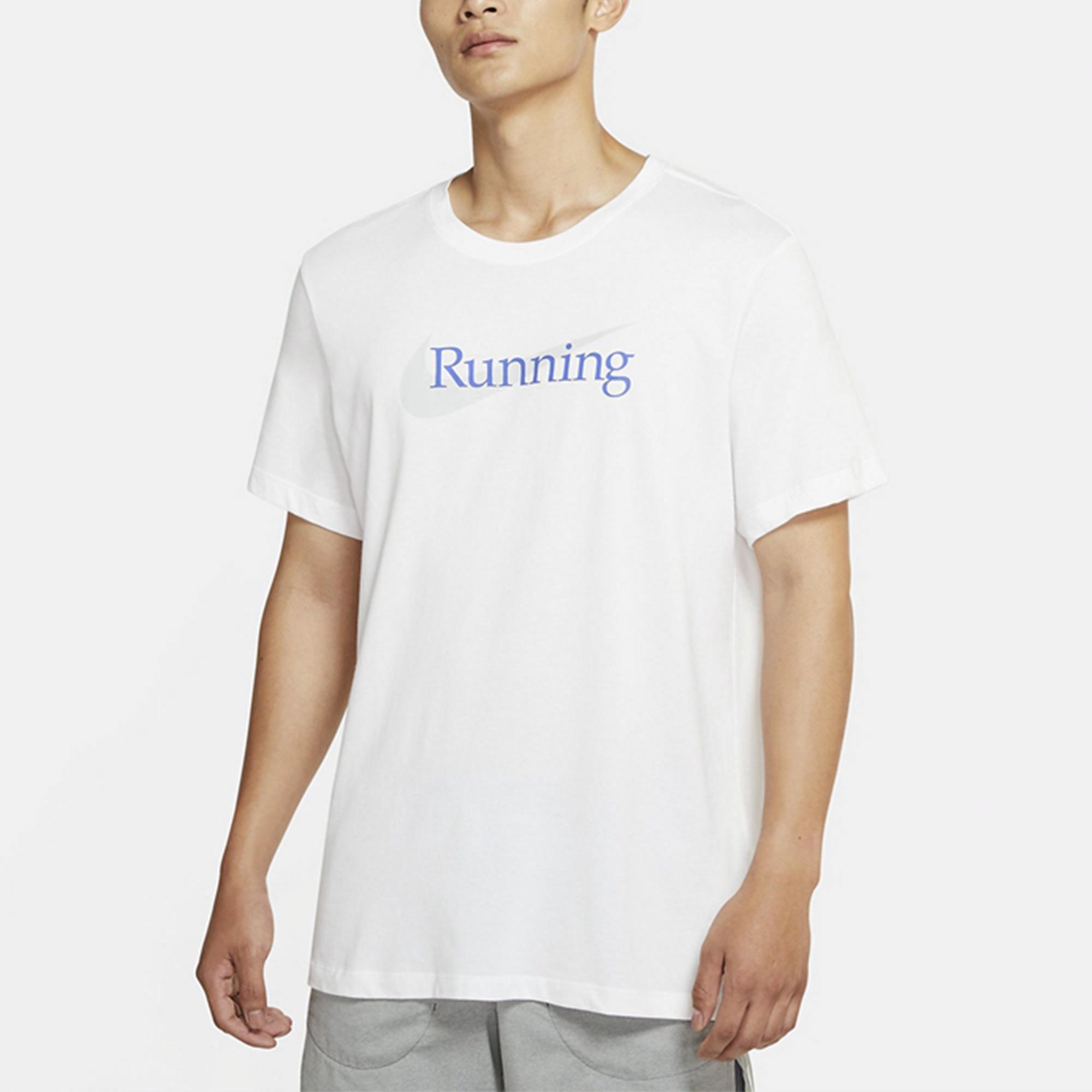 Мужская футболка Nike Running LogoT (белая) — фото 2