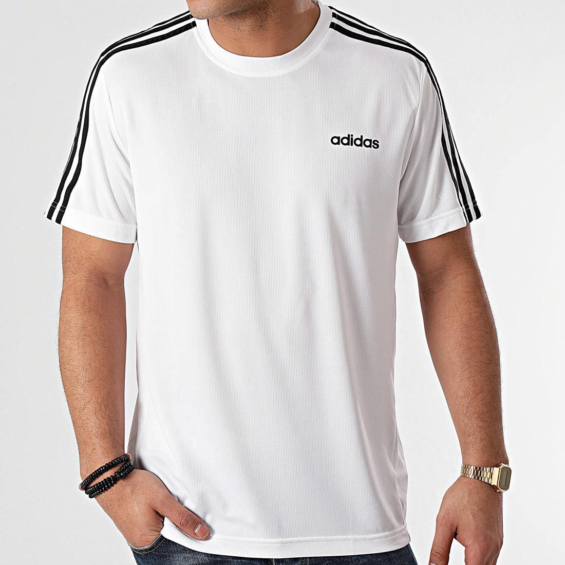 Мужская футболка adidas M D2m 3S Tee T (белая) — фото 3