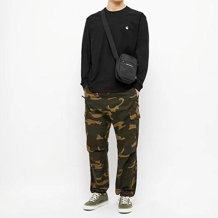 Мужской лонгслив Carhartt WIP Chase Tee (черный) — фото 4