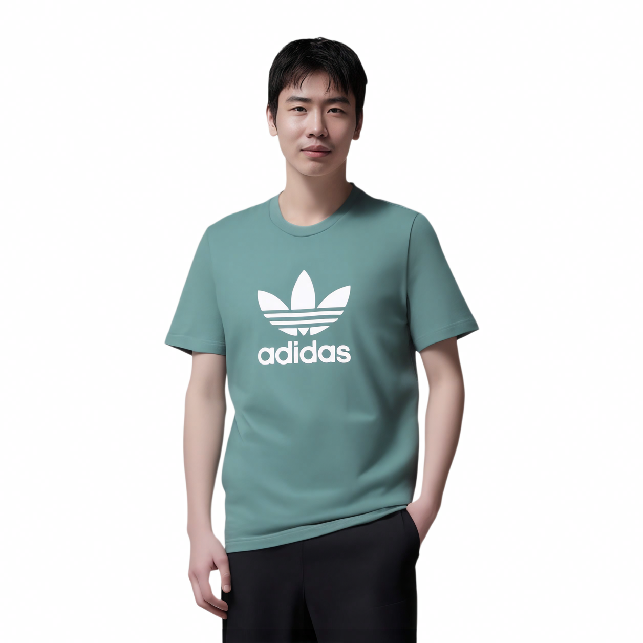 Мужские футболка adidas originals T (зеленый) — фото 5