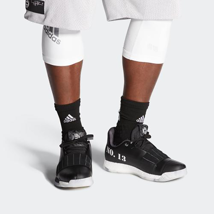 Мужские кроссовки adidas Harden Vol.3 Wanted (черно-белые) — фото 6
