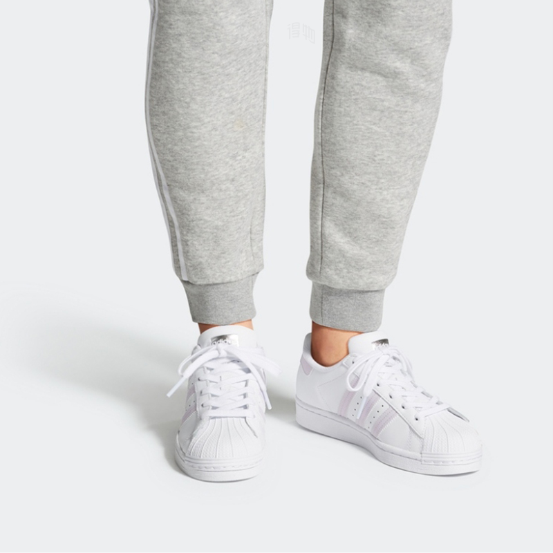 Женские кеды adidas originals SUPERSTAR (сиренево-белые) — фото 6