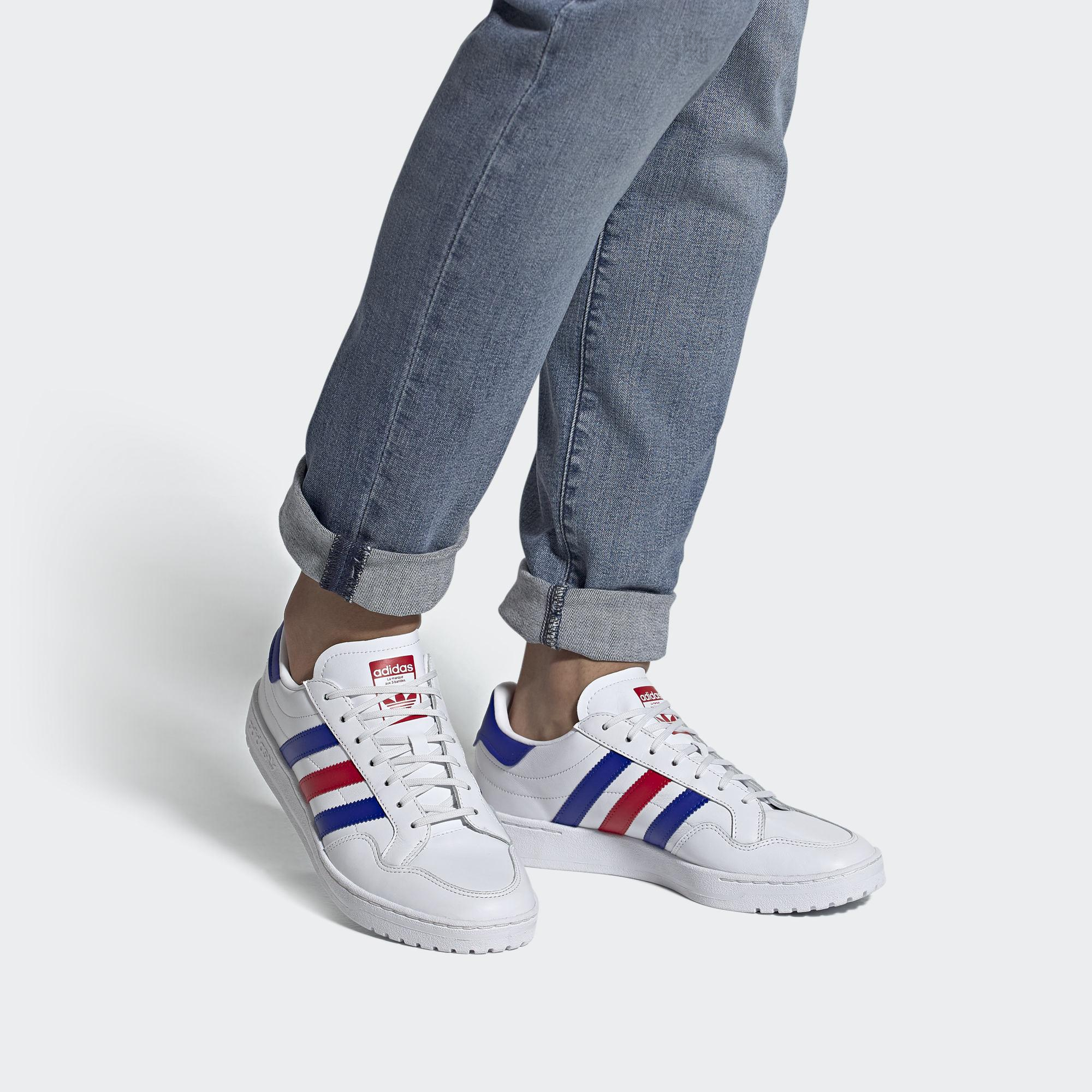 Кроссовки adidas originals Team Court (бело-сине-красные) — фото 7