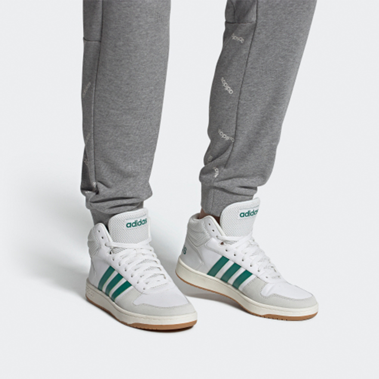 Мужские кеды adidas neo Hoops 2.0 MID (бело-зеленый) — фото 6