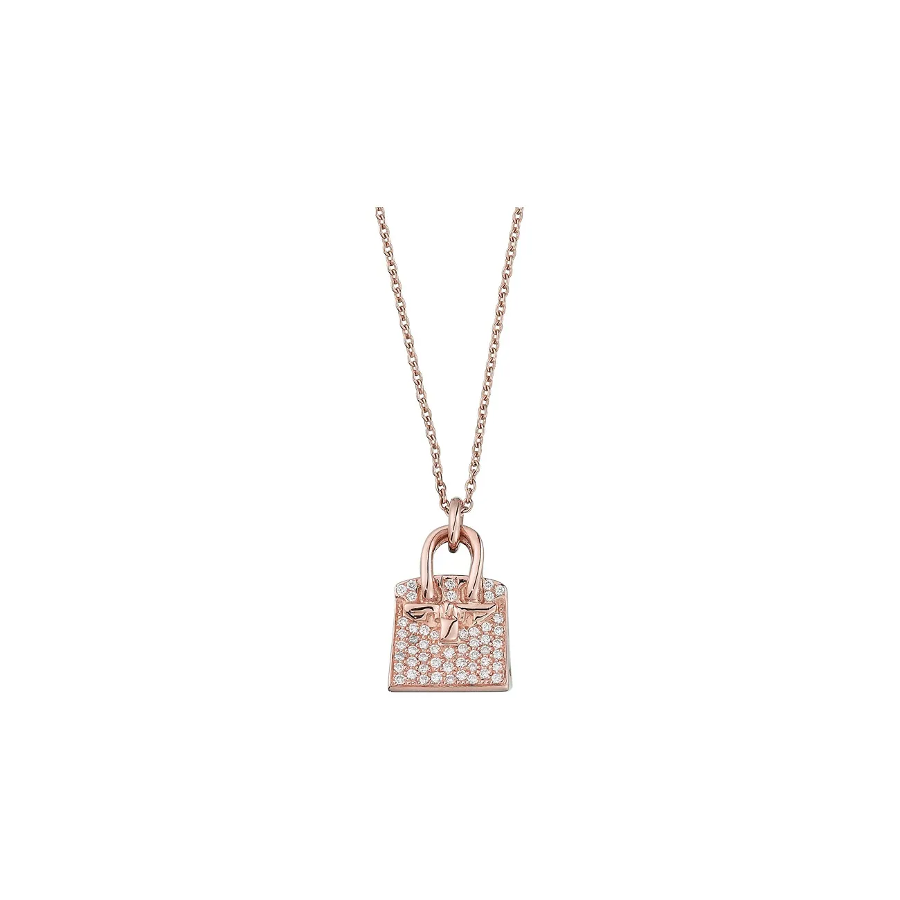 HERMES Birkin 18K Rose Gold Necklaces Women's