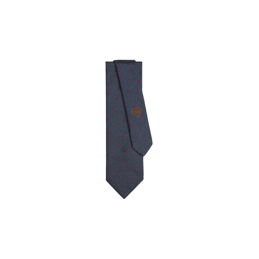 HERMES Darling Ties Men's Dark Marine Blue/True Red