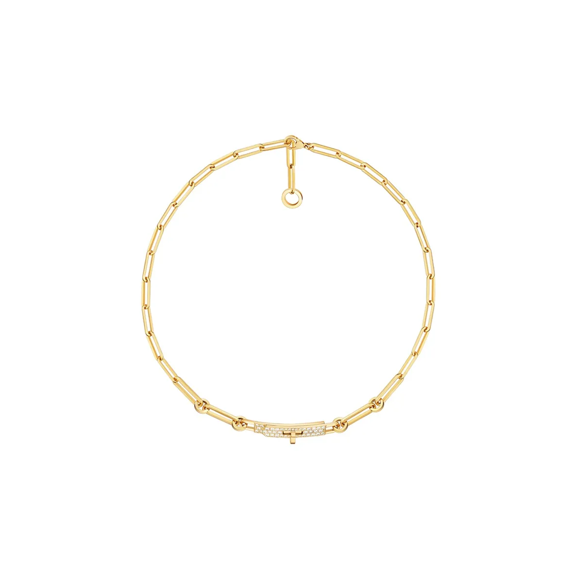 HERMES Diamond Necklaces Unisex