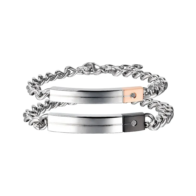 West Island Браслеты из титановой стали, серебряные, унисекс