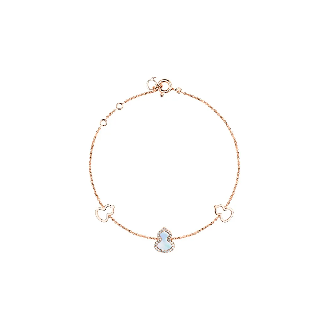 Qeelin Petite Wulu Rose Gold Diamond With Mother Of Pearl Bracelets Women's