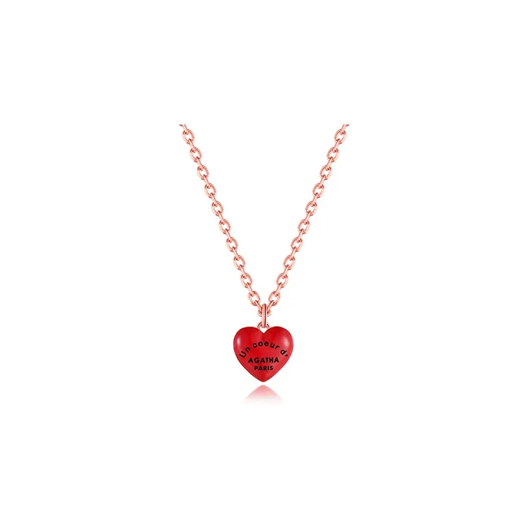 Agatha The Heart Of Paris 925 Sterling Silver Collarbone Necklace Women's