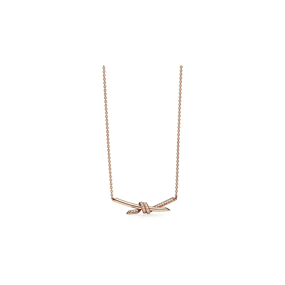 TIFFANY & CO. Knot Collection Rose Gold Necklaces Women's