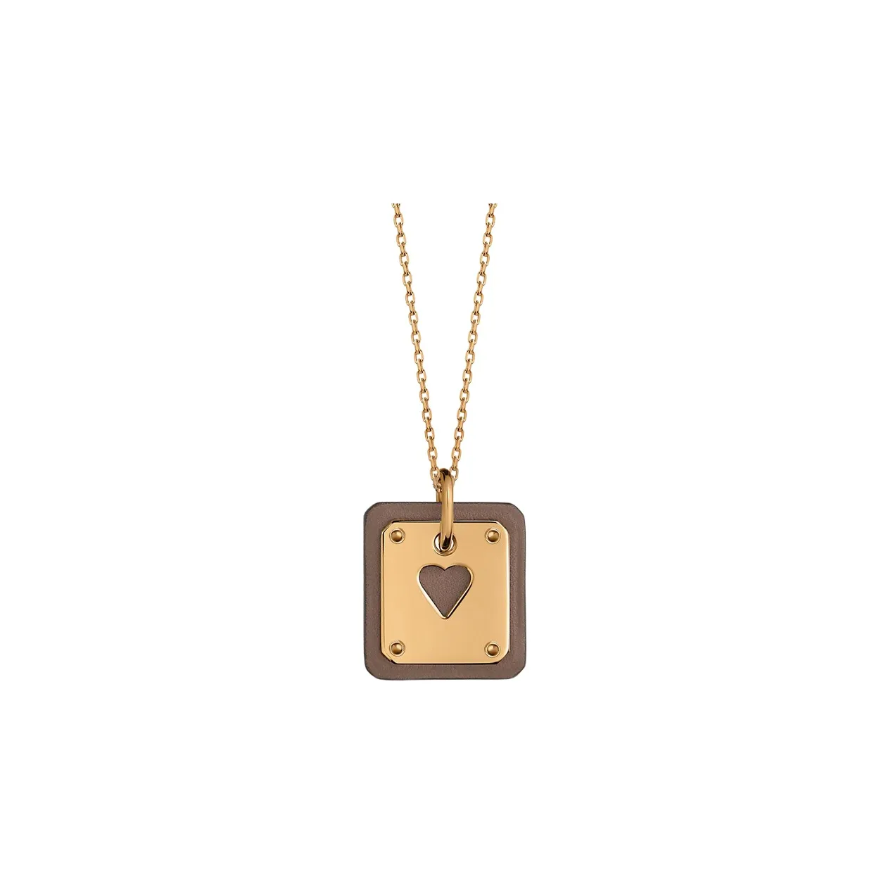 HERMES As De Coeur Calfskin Necklaces Women's