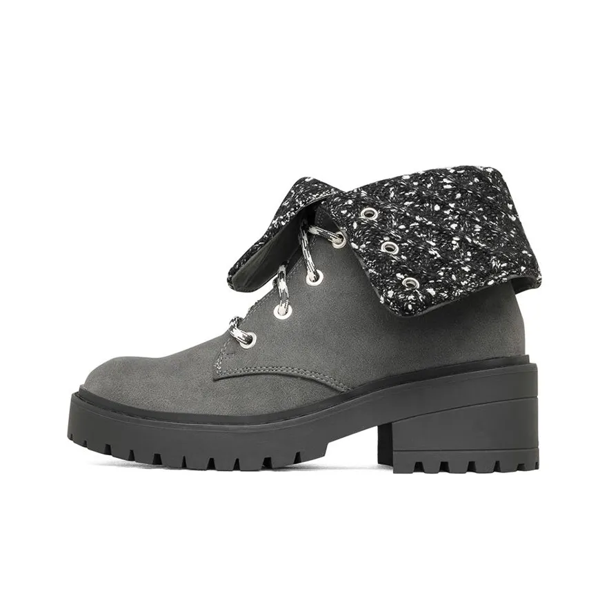 Skechers Teen Spirit Knit Buzz Ankle Boot 'Black Charcoal' Women's