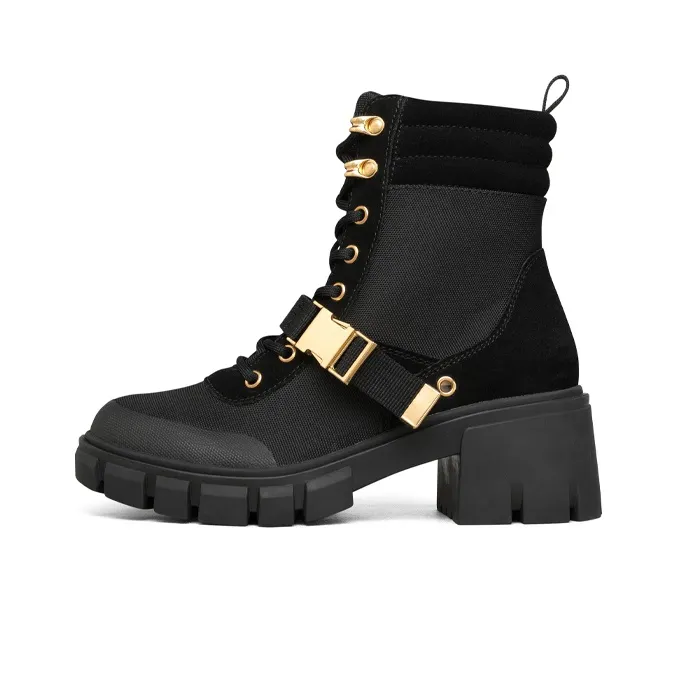 Skechers Top Notch Martin Boots Women
s High Top Black/Gold