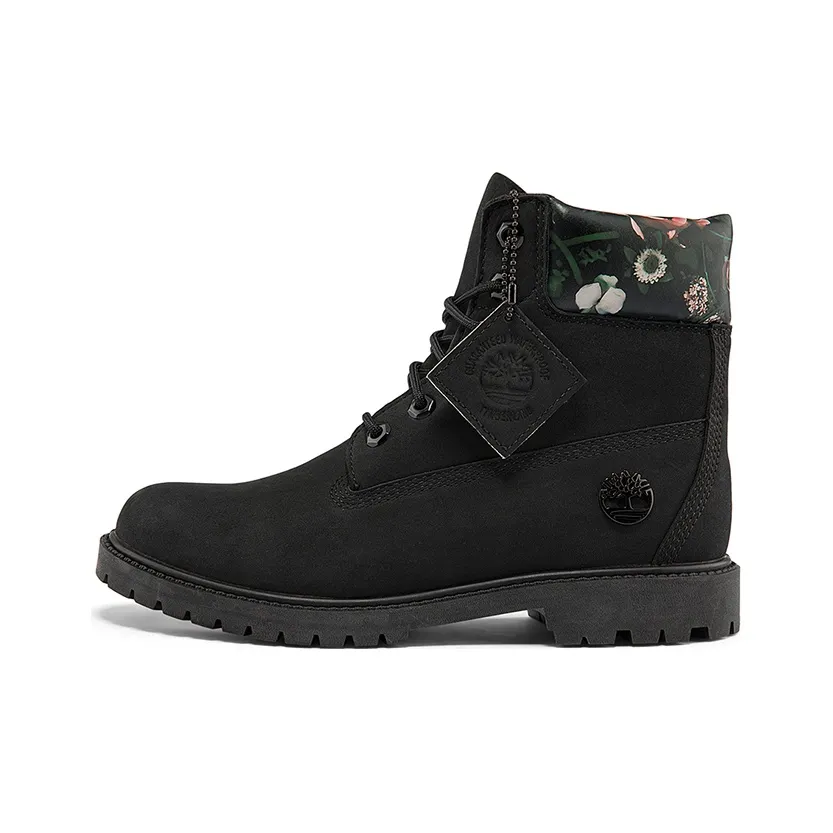 Timberland Heritage Cupsole Boots 'Black Nubuck With Floral' Women's