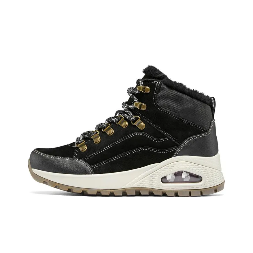 Skechers Uno Rugged Ankle Длина (размер в длину) Martin Boot Средний каблук Женские Черный белый