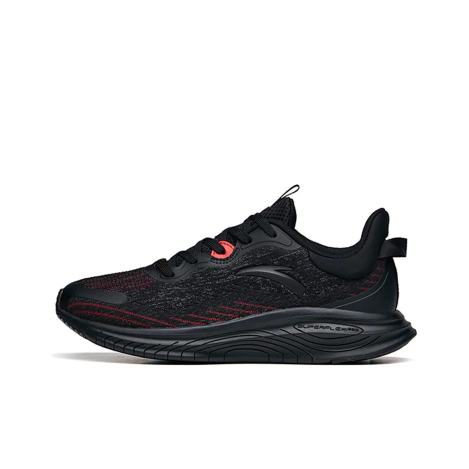 Anta Breathable Low Top Running Shoes Men's Black Red