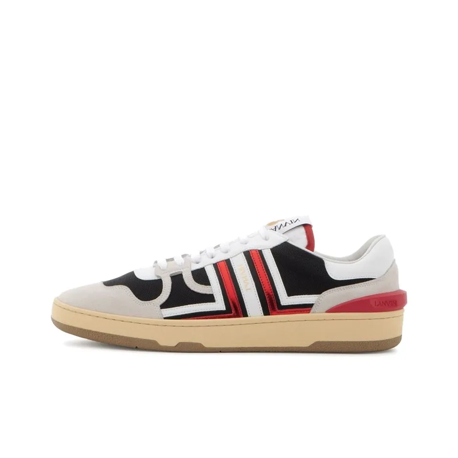 Lanvin Глина Низкий Топ Стильные Скейтбординги Мужской Черный Красный