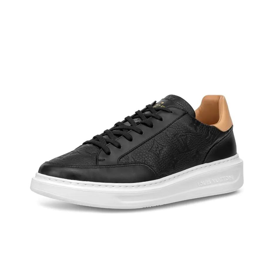 LOUIS VUITTON Beverly Hills Sneakers 'Black Monogram With Caramel Top'