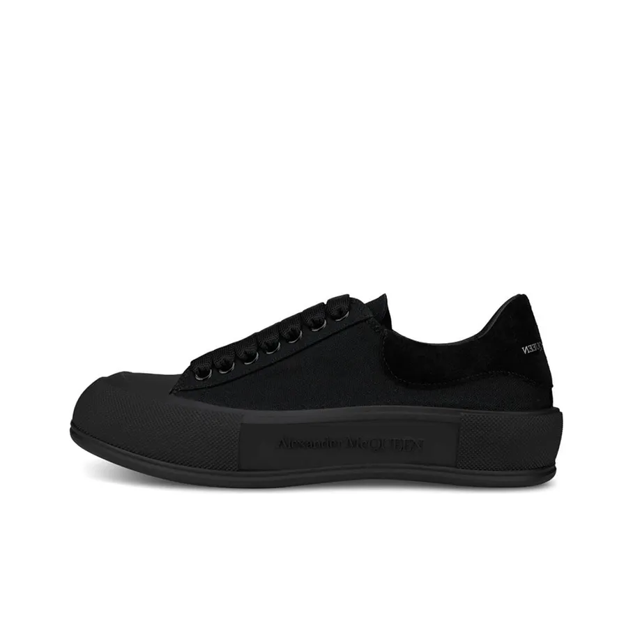 Alexander McQueen Deck Skate Plimsoll Lace Up Triple Black