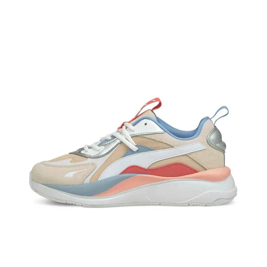 PUMA RS CURVE Амортизирующие низкие беговые кроссовки с противоскользящим эффектом женские абрикосово-розовые