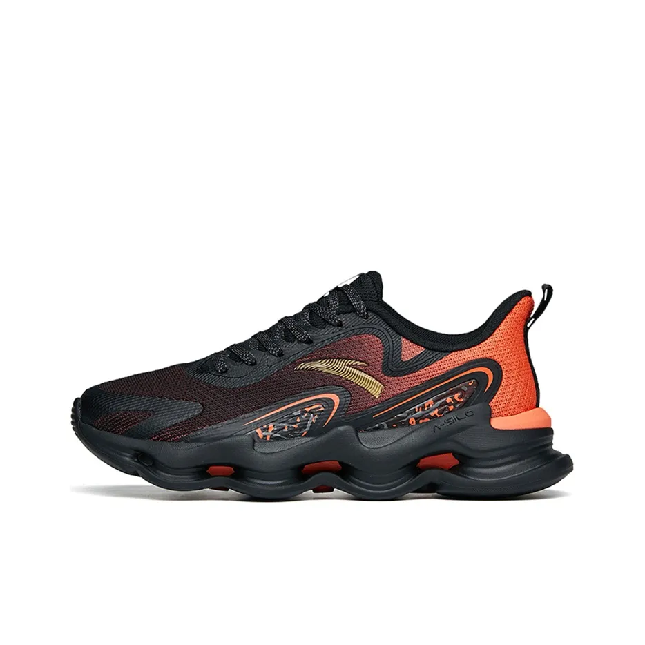 Anta Running Collection Cushioning Anti-Slip And Wear-Resistant Low-Top Running Shoes Men's Black Orange
