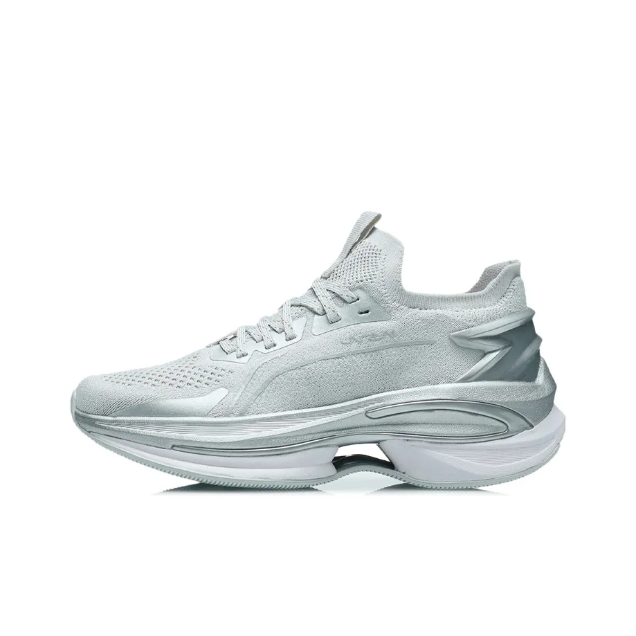 LiNing WuShi 5S 1.0 Cushioning, Slip Resistant, And Abrasion Resistant Low Top Running Shoes Women's Silver Gray
