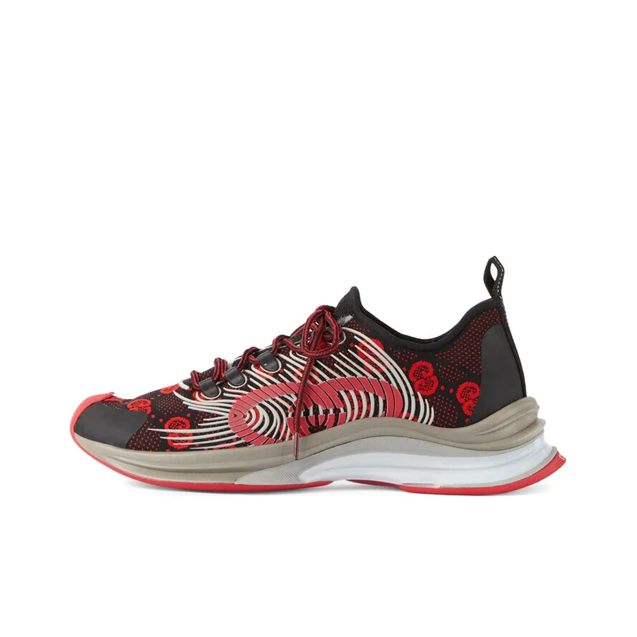 GUCCI RUN Casual Shoes Men Low Top Black/Red