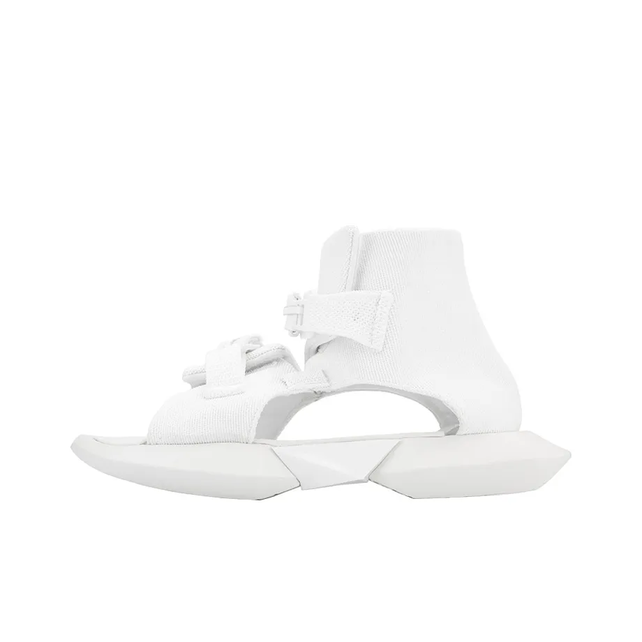 NORVINCY MID Топ Наклеенный Seaside Casual Slippers Solid Color Versatile Fashion Beach Sandals Unisex White