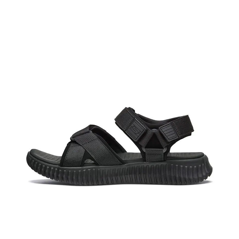 Skechers Elite Flex Velcro Sports Black Sandals
