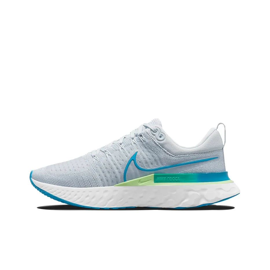 Nike React Infinity Run Flyknit 2 Pure Platinum Emerald Laser Blue